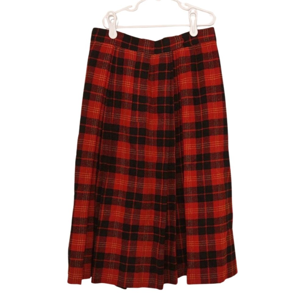 Vintage Red Plaid Tartan Skirt - Picture 3 of 5
